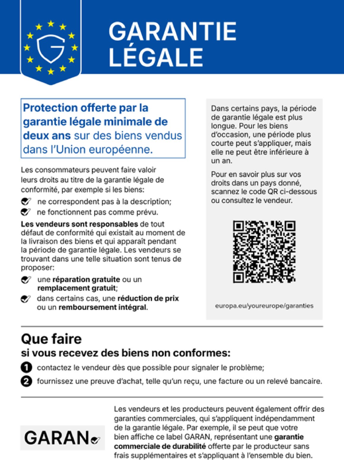 Garantie légale de conformité