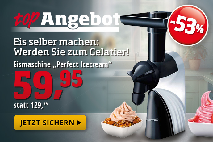 Topangebot - Eismaschine „Perfect Icecream“ mit Zubehör