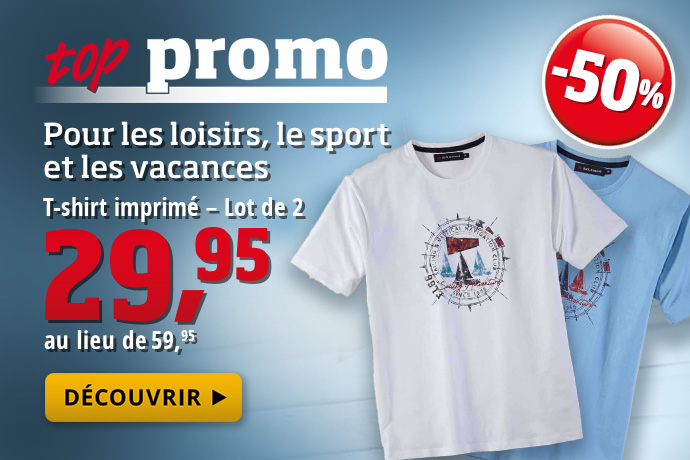 Offre spéciale - T-shirt imprimé Lot de 2