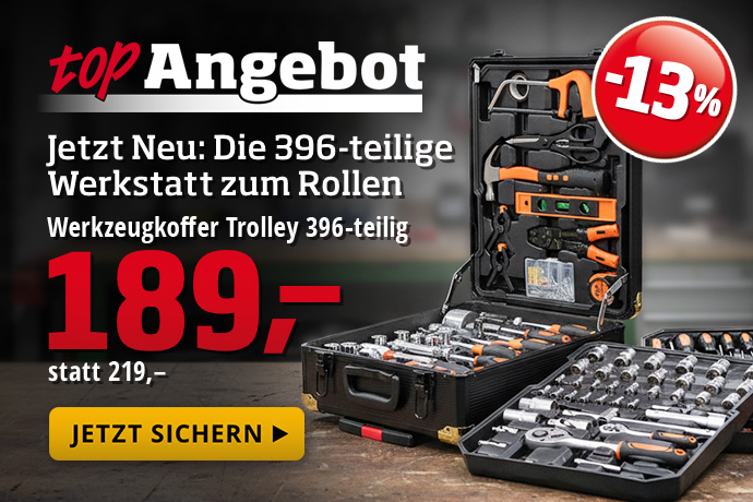Topangebot - Werkzeugkoffer Trolley 396-teilig