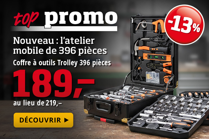 top promo - Coffre à outils Trolley 396 pièces