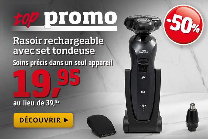 Top promo - Rasoir rechargeable avec set tondeuse