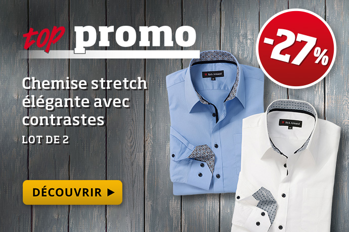 Top promo - Chemise stretch contrastée