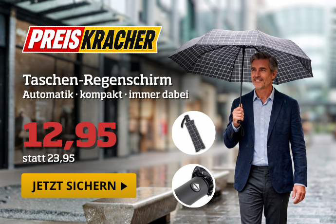 Preiskracher - Automatik Taschen Regenschirm