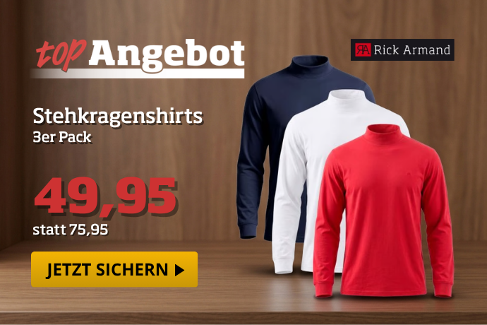 Topangebot - Stehkragenshirt 3er Pack