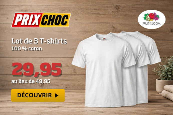 Prix choc- Lot de 3 t-shirts