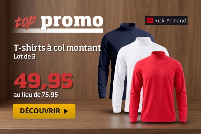 Top promo - Lot de 3 t-shirts à col montant