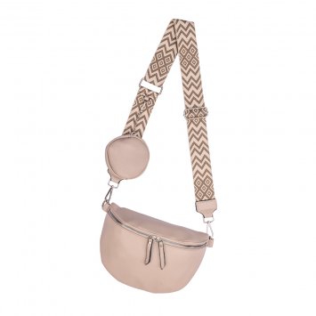 Schultertasche, beige