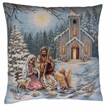 Housse de coussin en gobelin