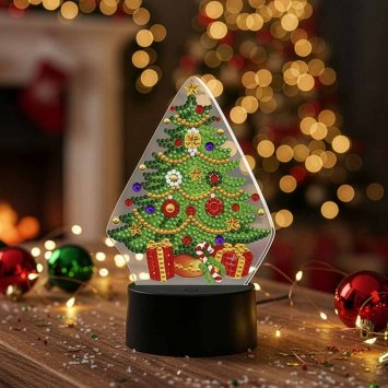 Peinture diamant sapin de Noël à LED