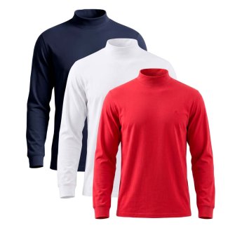 Lot de 3 t-shirts à col montant