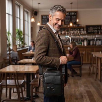 Sac à bandoulière en cuir pour homme