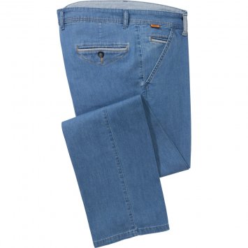 Leichte Jeans mit Kont.,H.blau