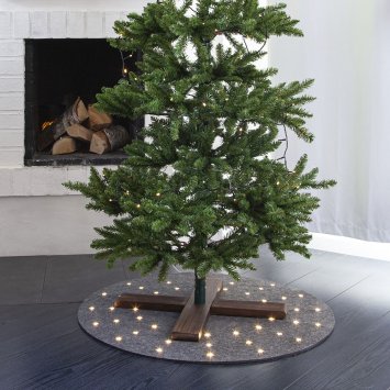 Weihnachtsbaumteppich mit LED-Sternen