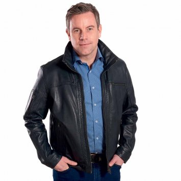 Veste en cuir nappa d'agneau