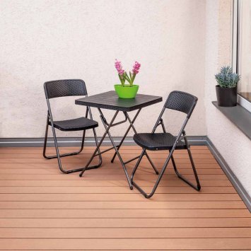 Ensemble de salon pliant aspect rotin
