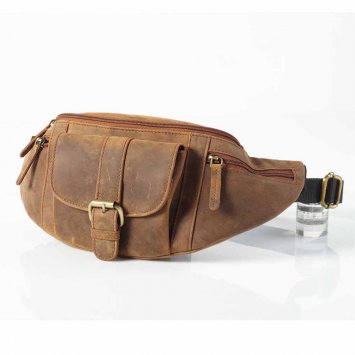 Rindsleder-Bauchtasche