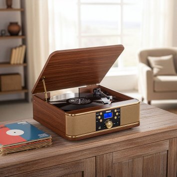 Retro-Schallplattenspieler mit DAB+