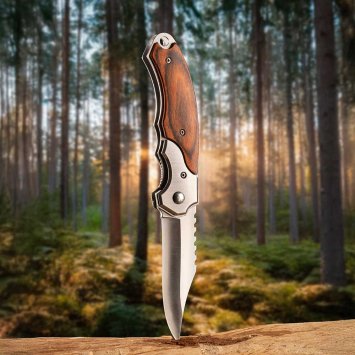 UN COUTEAU DE POCHE AVEC LAMPE