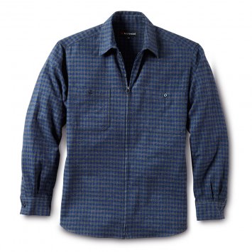 Chemise d.flanelle zippée,Bleu
