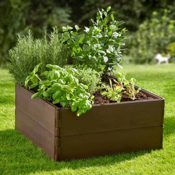 Multi-Hochbeet braun, 8 Teile