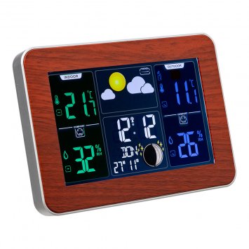 Station météo sans fil aspect bois