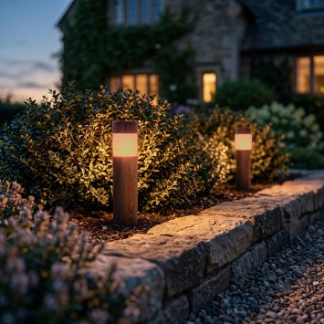 Luminaires « flammes » aspect bois