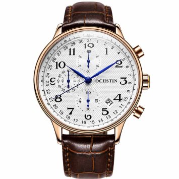 Chronographe pour homme avec bracelet en cuir