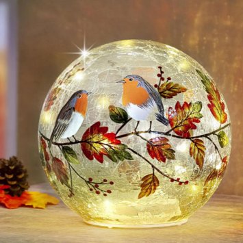 LED-Glaskugel " Herbstzeit"