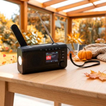 DAB+-Kurbel-und Solarradio mit Farbdisplay