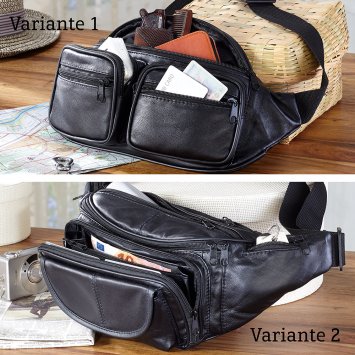 Sac ceinture en cuir 6 poches