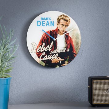 Pendule murale en verre "James Dean"