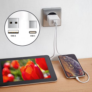 USB-C/USC-A Duo-Steckdosenadapter