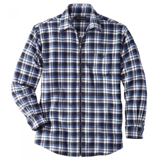 Chemise de flanelle zippée en lot 3XL (47/48) | Bleu#Rouge