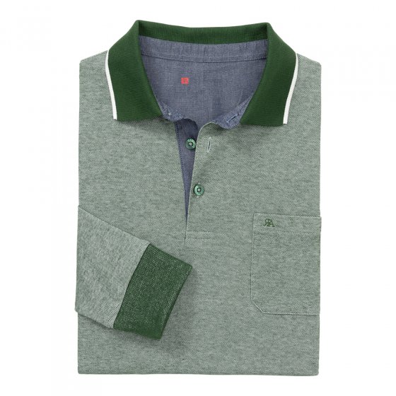 Polo-Langarmshirt 3XL (64/66) | Grün