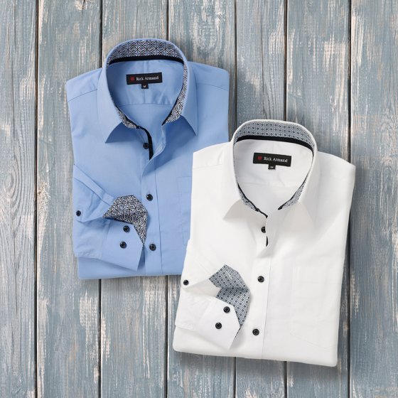 Stretchhemd mit Kontrasten 