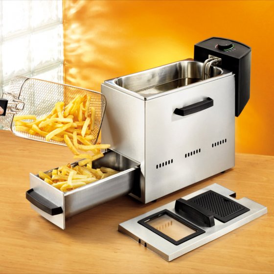 Friteuse 2-en-1 en acier inoxydable 