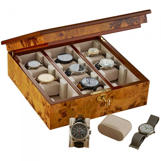 Vitrine pour montres en bois 