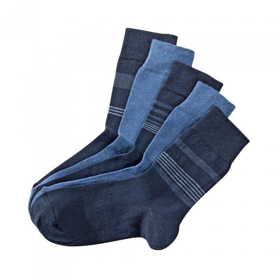 Chaussettes stretch confort Lot de 5  39/42 | Lot de Tonsbleus + Tonsbeige