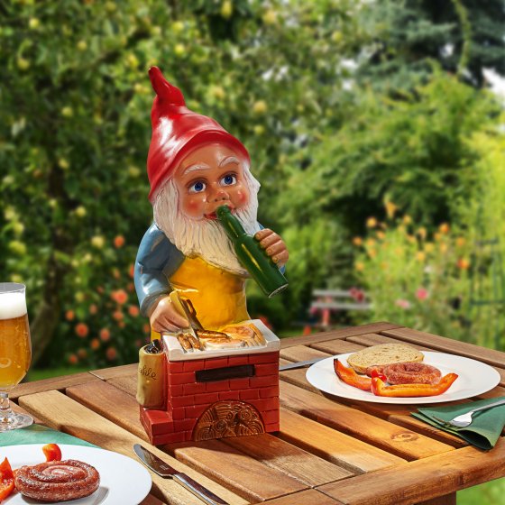 Beleuchteter Grillmeister-Gartenzwerg 