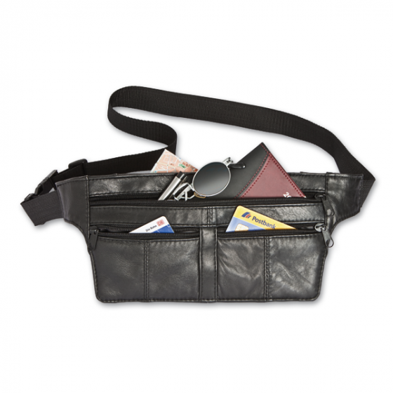 Flache Bauchtasche Lammleder 