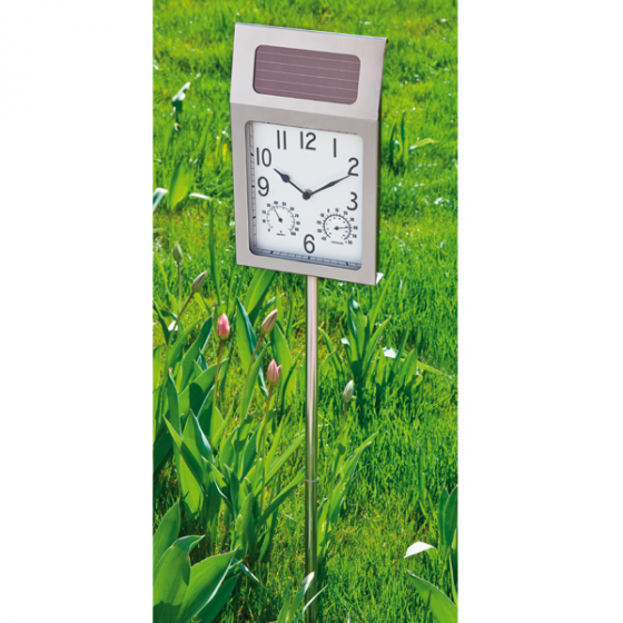 Horloge de jardin solaire 3 en 1 