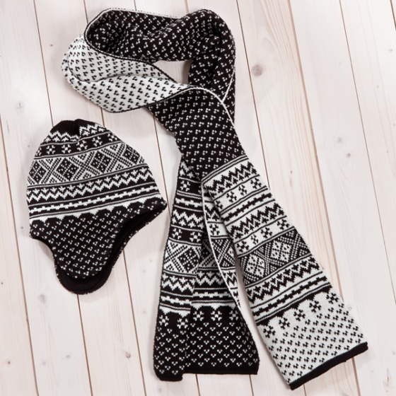 Jacquard Mütze & Schal