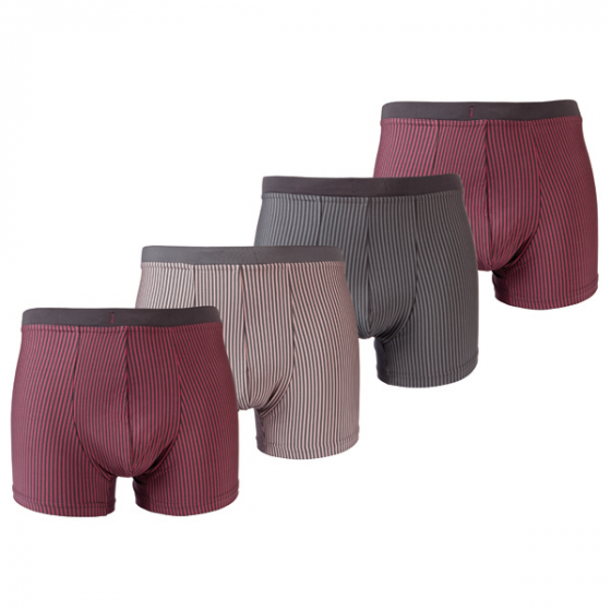 Lot de 4 boxers microfibres à rayures 