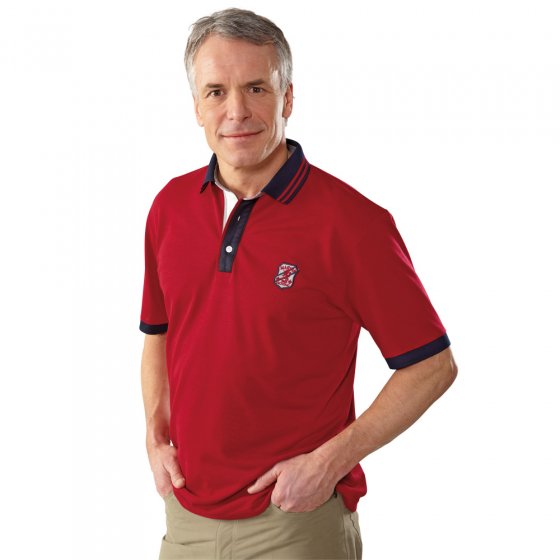 Aufwändiges Piqué-Poloshirt Rot 