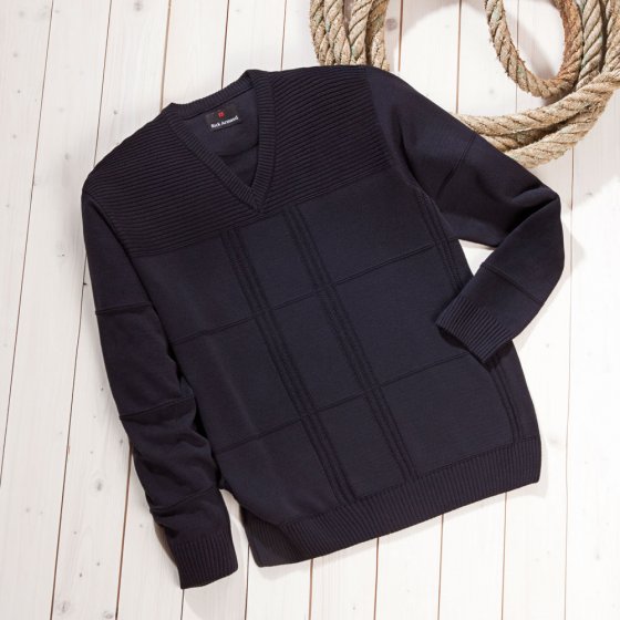 Pullover à motifs (marine) 