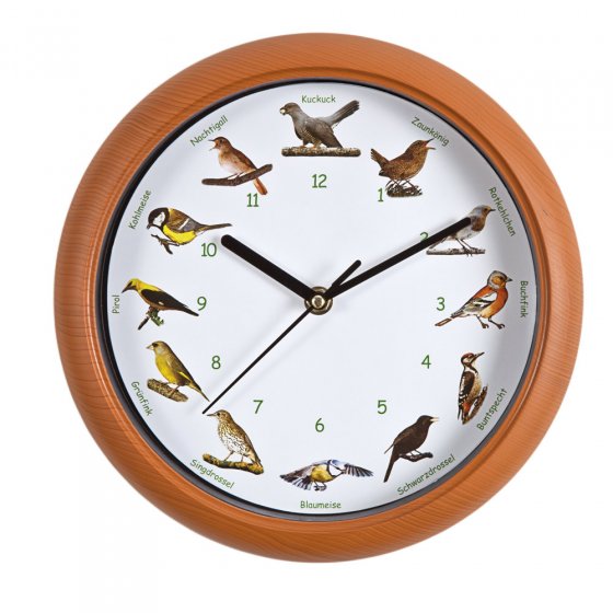 Wanduhr mit Vogelstimmen 