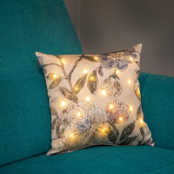 Coussin à LED  "pivoine" 