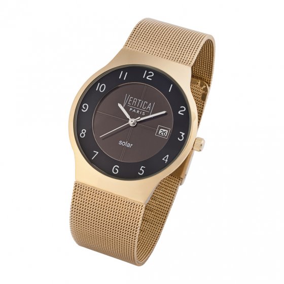Montre plate solaire « Gold » 