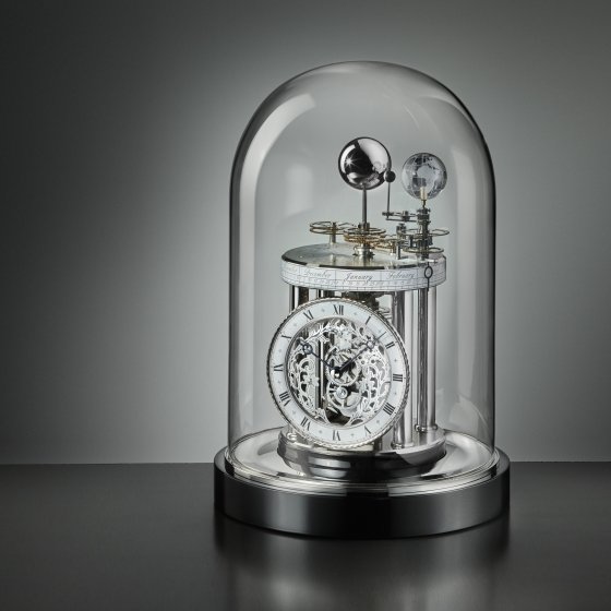 Pendule astrolabe Chrome/noir 